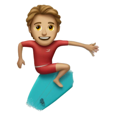 surfer on a red surfboard, the surfer has brown hair sticker