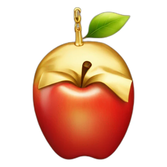 smiling red apple bag of gold sticker