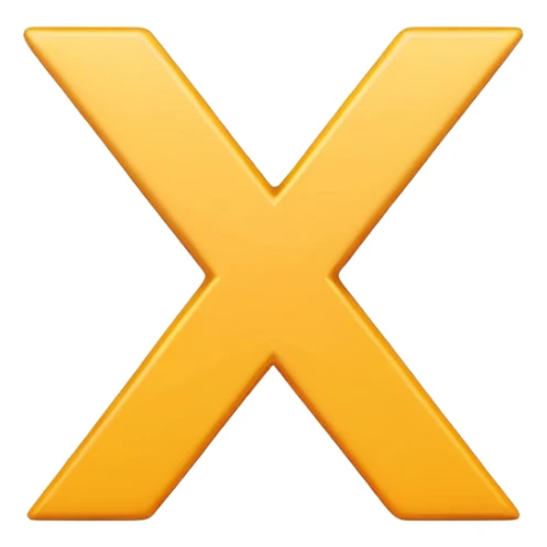 number 3 and letter x together, simple and clear, no extra elements sticker