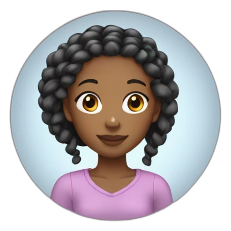 Black girl with long curly boxbraids sticker
