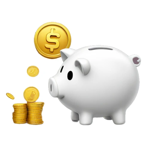 coin with piggy bank on it sticker