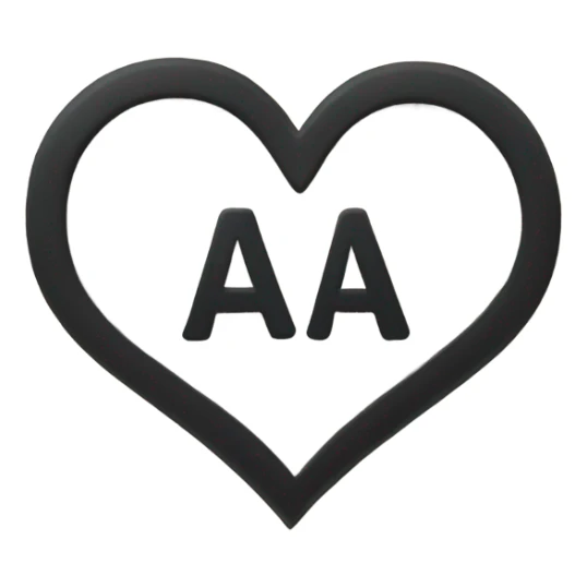 heart with a letter A in side  sticker