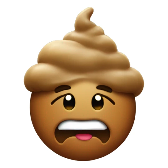 Poop emoji with a halo sticker
