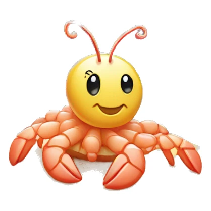 Shrimp sat on top of a cookie surrounded by sparkles and fairy lights sticker