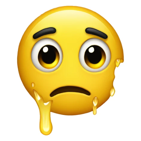 yellow emoji on the brink of tear sticker