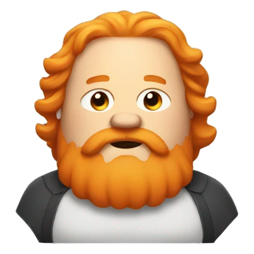fat man with orange hair and large beard sticker