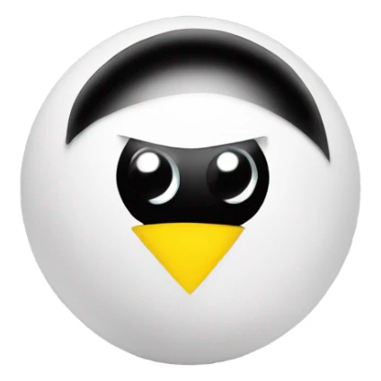 White ball with triangle black eyes with yellow pupils..  sticker