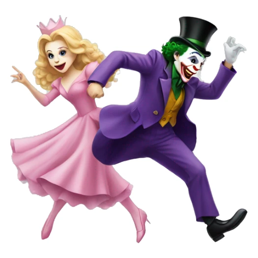 Joker chasing Glinda  sticker