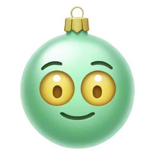Pastel Green ornament with new year pin  sticker