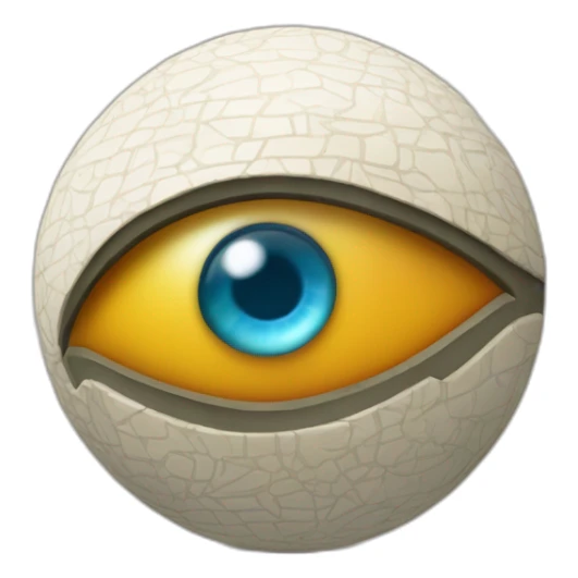 3d sphere with a cartoon Mule skin texture with Eye of Horus sticker