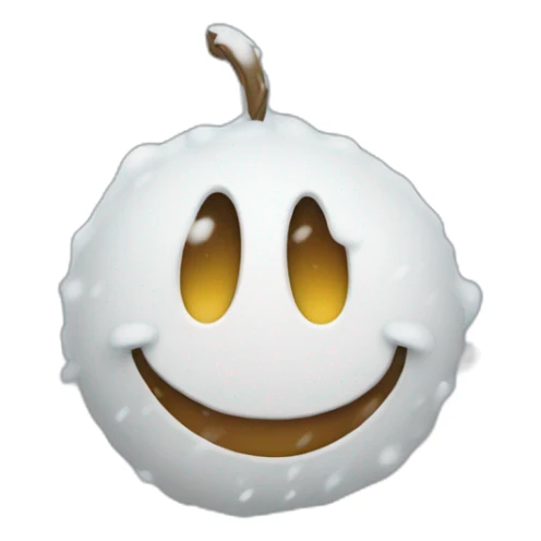 Crazy smile face in snowy weather sticker