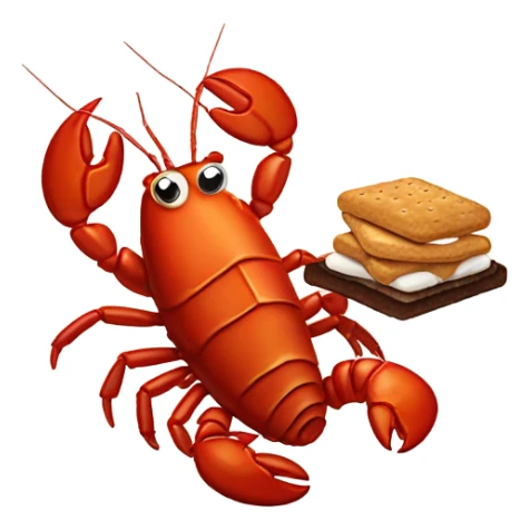 lobster holding smores sticker