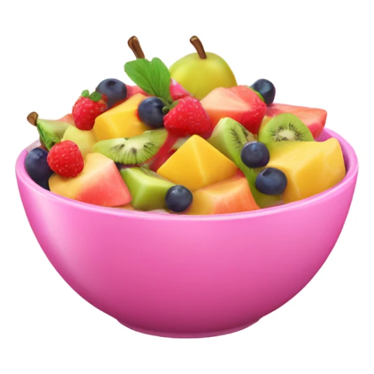 Fruit salad in pink bowl sticker