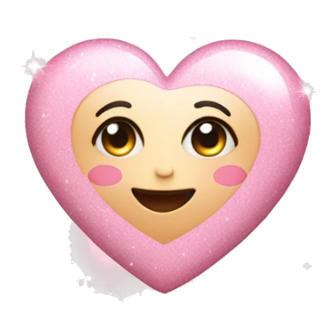 Baby pink heart with sparkles sticker