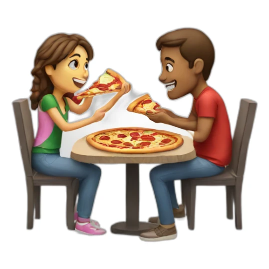 couple eating pizza sticker