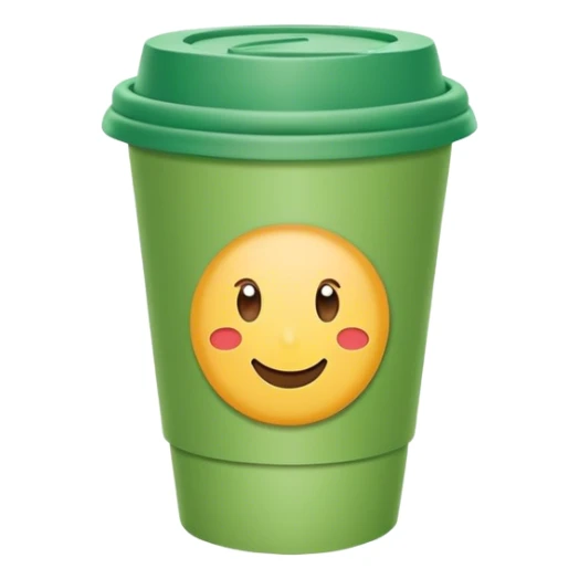 green paper small cup with plastic lid on too sticker