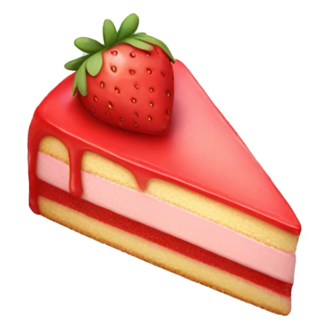 Piece of strawberry cake cute  sticker