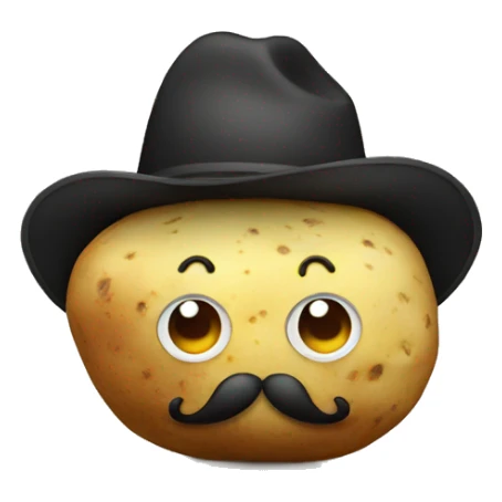 Potato with big mustache and eyes  sticker