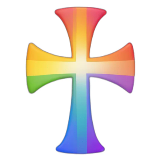 LGBT+ flag cross svas tika in the middle sticker