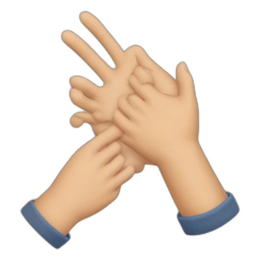 Deux mains se craquant les doigts, paumes vers l’extérieur sticker