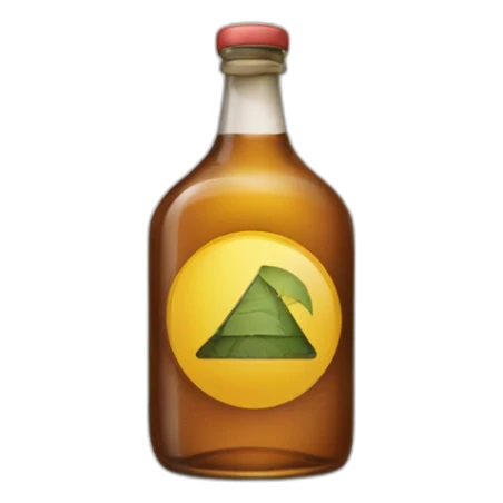 A prohibited sign on a bottle of alcohol sticker