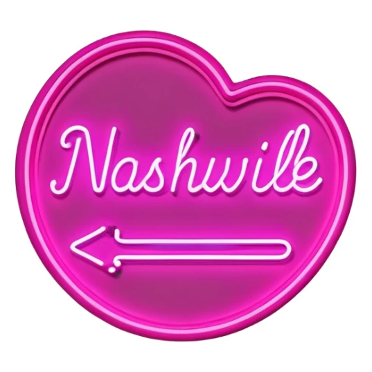 Nashville pink neon sign  sticker