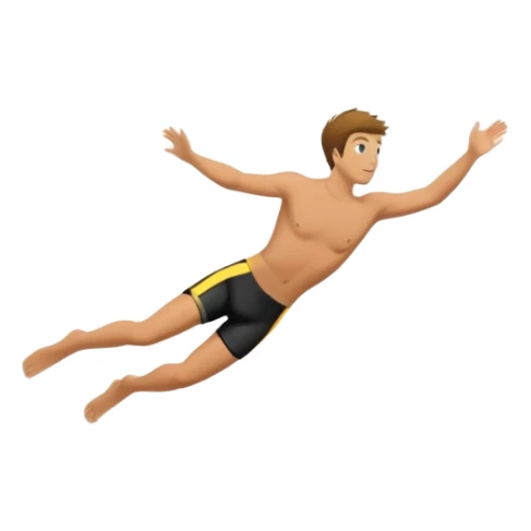 The background features rugged cliffs, clear blue water, and a bright sky, emphasizing the excitement and danger of the sport with a sense of freedom and adventure. A diver mid-air, plunging from a high cliff into the sparkling ocean below.  sticker