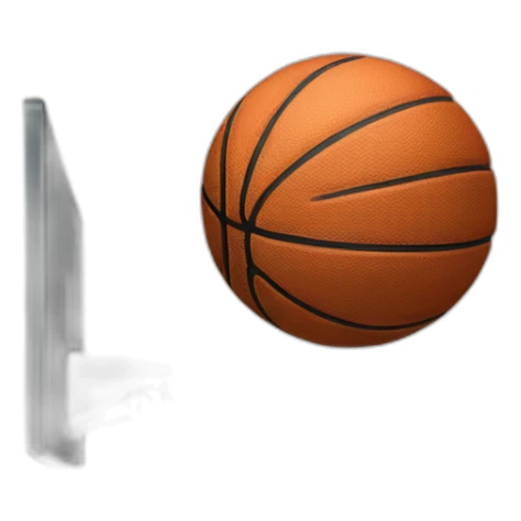 An basketball flying threw a basket sticker