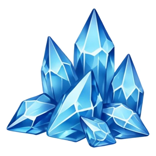 4 small blue  shards cristals forming a small pile sticker