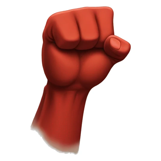 Red left fist in the air, revolution sticker