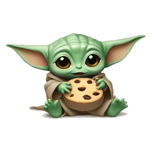 Baby yoda eat cookies sticker