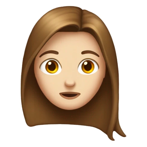 White Girl with brown hair covering face cringe sticker
