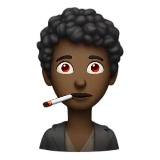 Person smoking red eyes high sticker