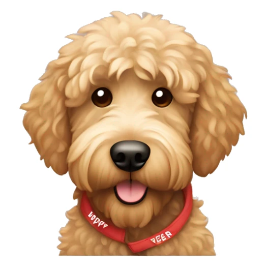 Labradoodle wearing Sweatshirt with happy new year Print  sticker