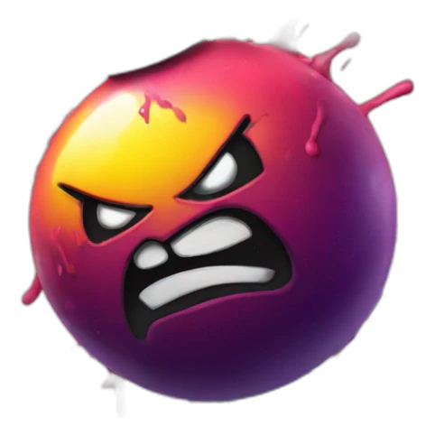 a emoji graffiti styled of a angry bomb with a graffiti spray painting sticker