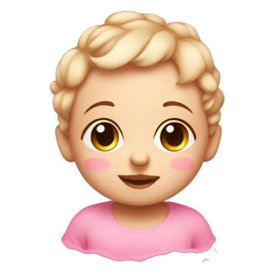 Baby face with pink hearts and bubbles sticker