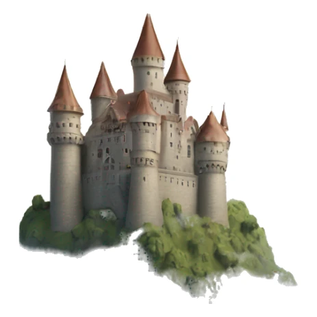 a castle on clouds with halo on top of the castle sticker