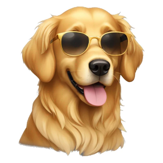 Golden retrive con lentes sticker