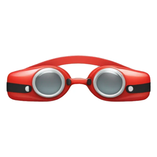 swimming goggles with red frame，cat-eye or spindle-like form sticker