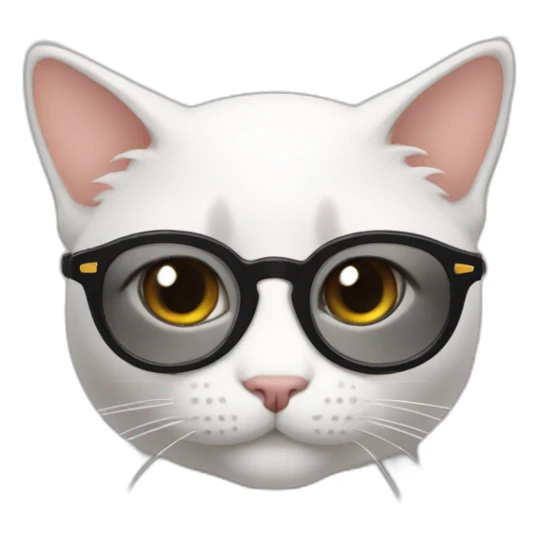 joven gafas piel blanca y gato sticker