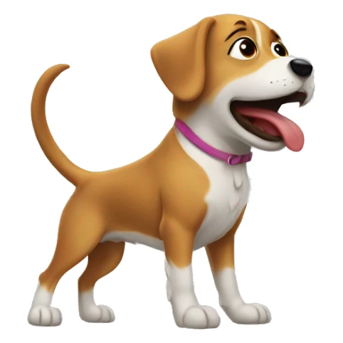 Dog barking to girl sticker