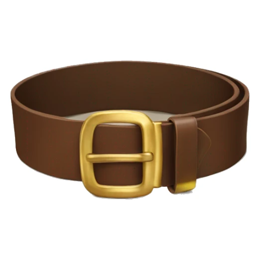 Horizontally stretched brown belt with gold buckle  sticker