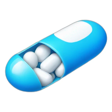 blue and white bi color pill open sticker