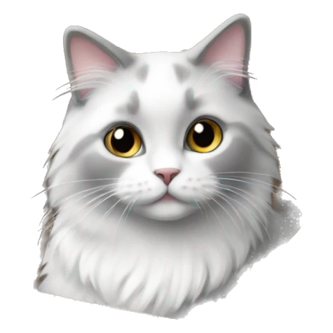 White Grey Ragdoll cat in a box with a love heart sticker