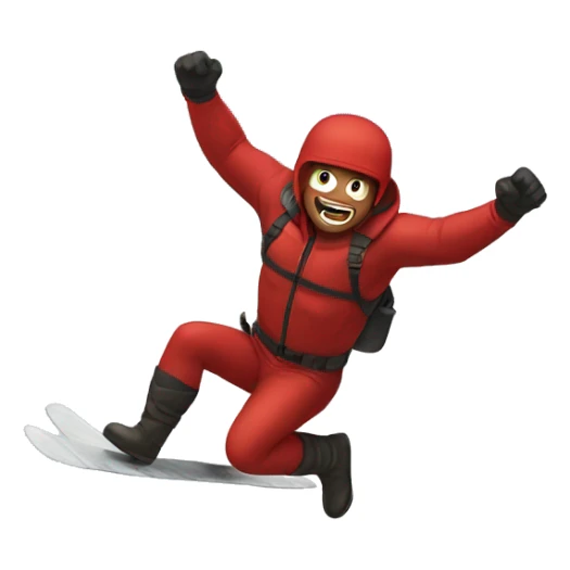 Daredevil falling off of a snowy moumtain sticker