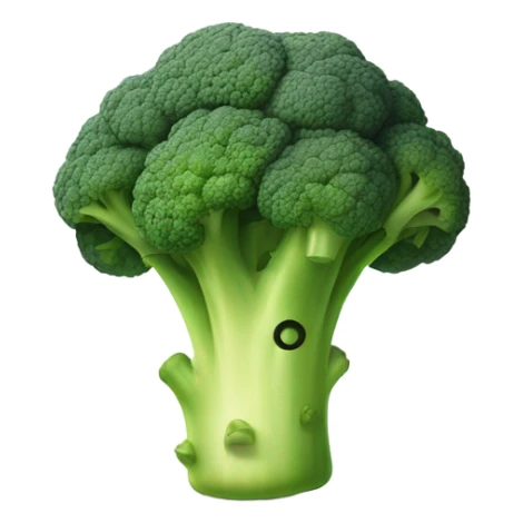 A broccoli with sad eyes and a trembling lip looks upset, as if saying goodbye. sticker