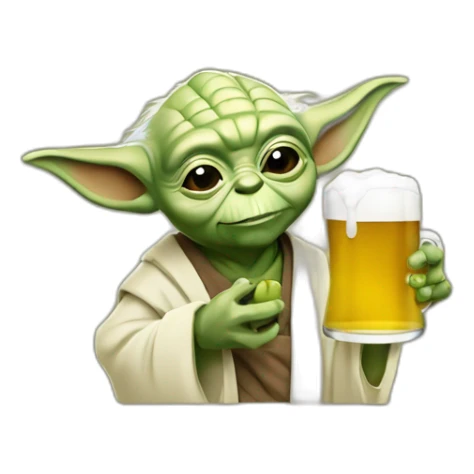 Yoda qui boie une bière sticker