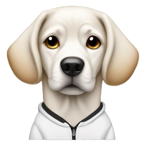 dog wearing a supreme hoodie sticker