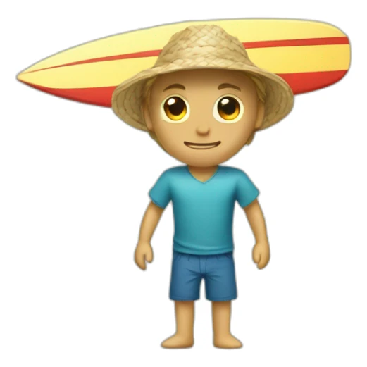 Homme de paille faisant du surf sticker