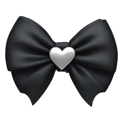 black bow with a silver heart bow in the center sticker